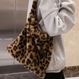 fuzzy cheetah bag